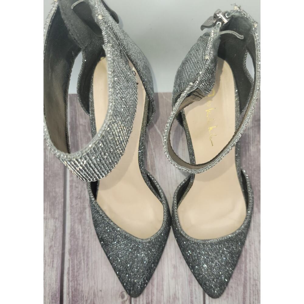N by Nicole Miller Carty Heels Size 6M Pewter Silver - Picture 5 of 7